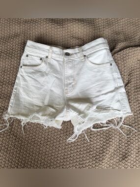 BDG White Denim Shorts